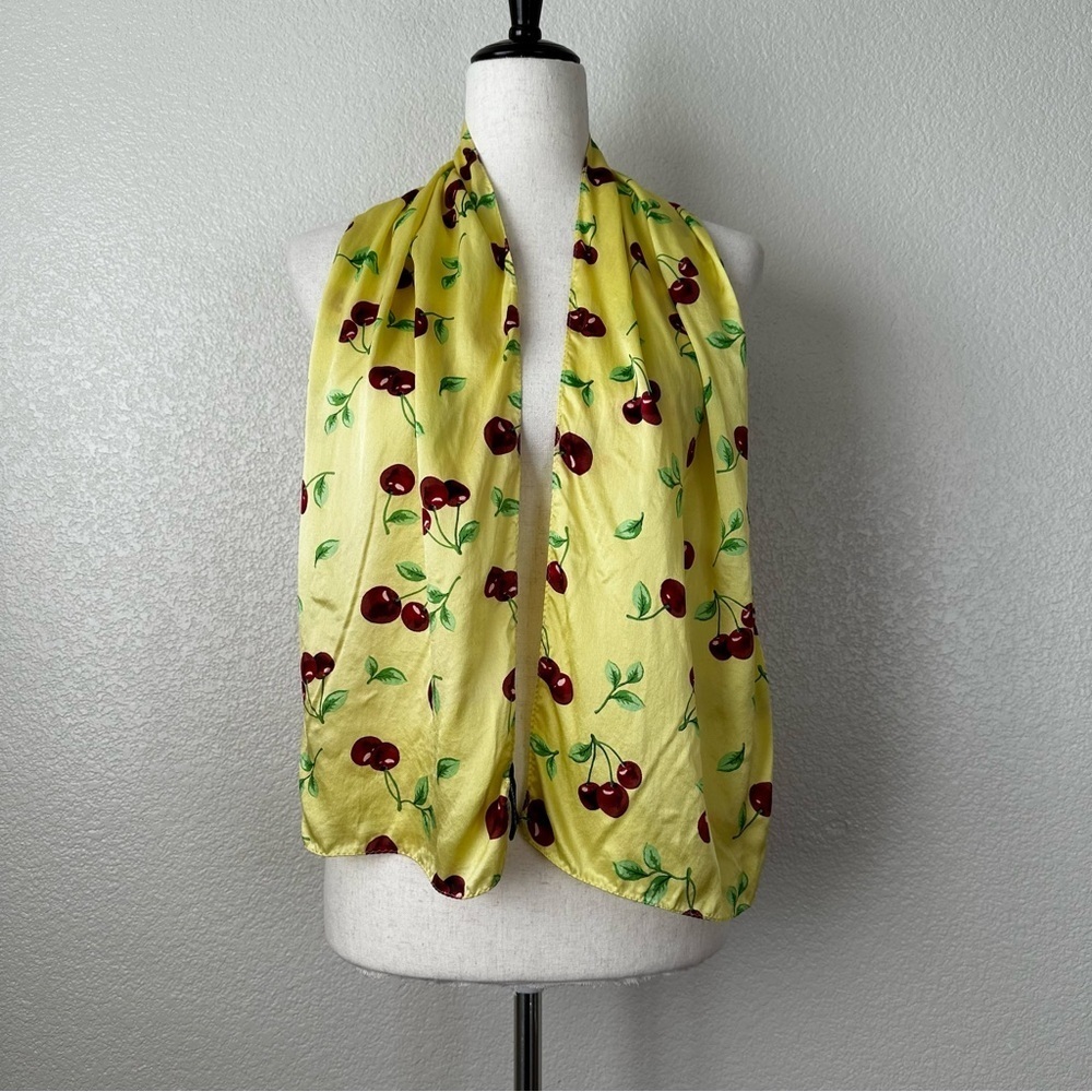 Managrove & NY 100% Silk Cherry Print Scarf